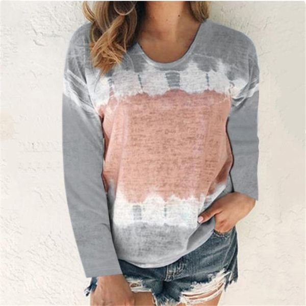 

women long sleeves t-shirts new casual o-neck fashion print plus size loose wear female spring autumn casual pullovers tee, White