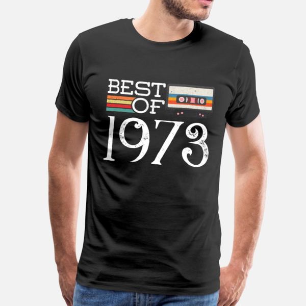 

1973 vintage 47 th birthday anniversary gift t shirt men knitted cotton s-3xl original gift funny casual spring normal shirt, White;black