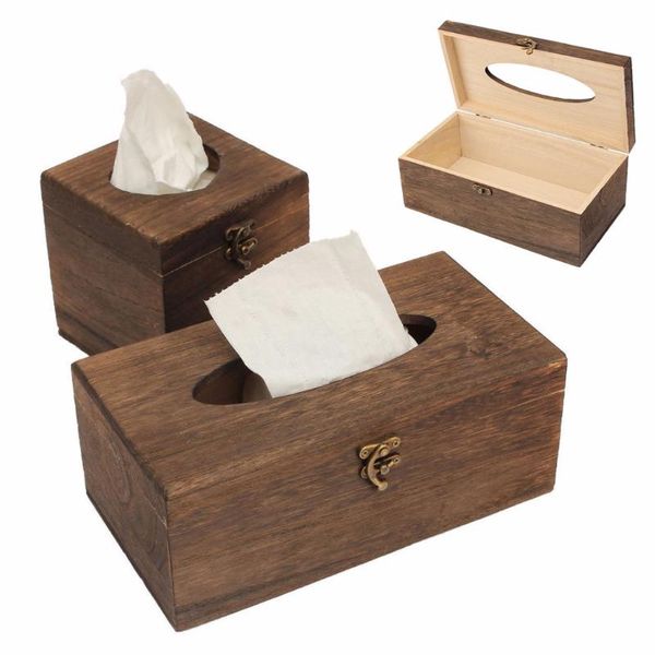 

21cm wood storage paper rack tissue box tissue box container towel napkin dispenser organizer holder car home decoration