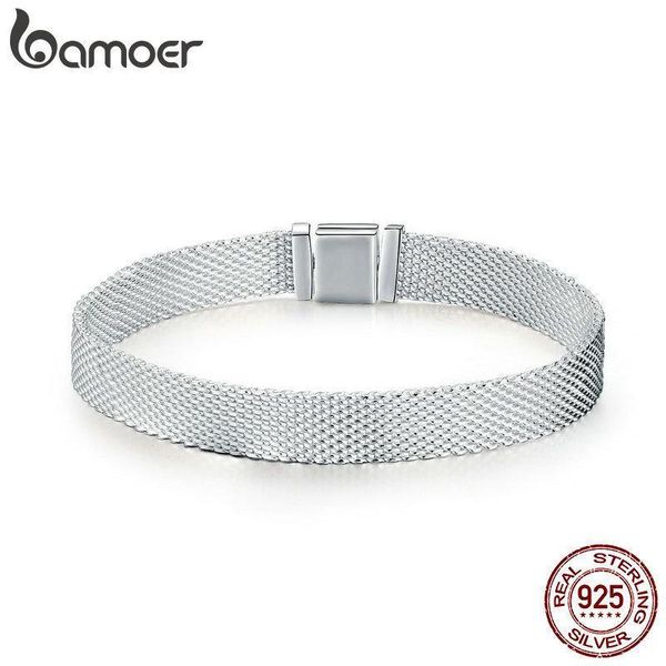 

bamoer strand bracelets authentic 925 sterling silver metropolitan style women fashion bracelets jewelry gift scx001 j190611, Black