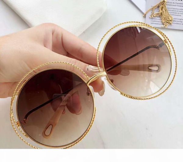 

114s round sunglasses gold brown shaded sonnenbrille 114 women designer sunglasses shades new with box, White;black