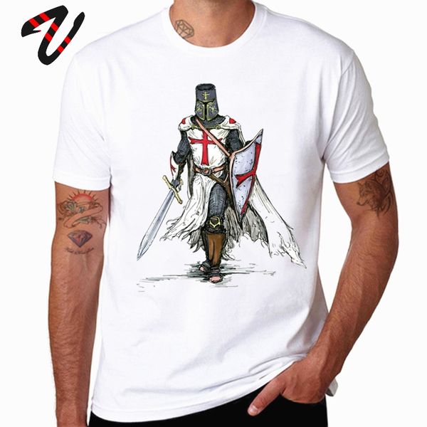 

templar knight тис мужчины tshirt swag knight templar крест тенниска 100% хлопок streetwear средневековая воин топы slim fit tee shirt