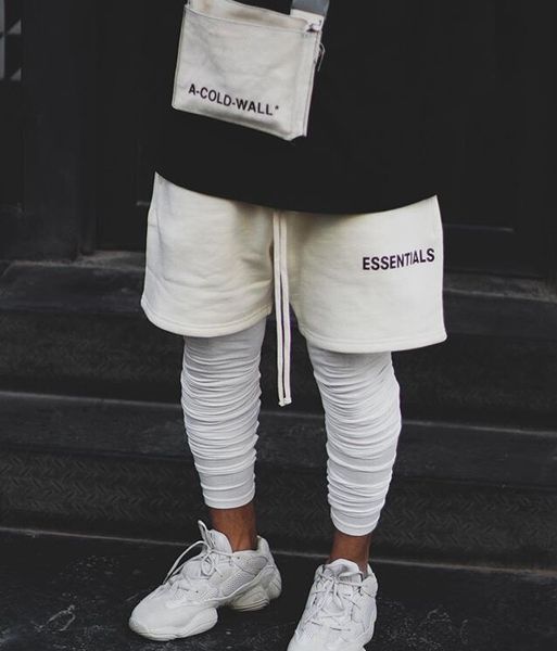 

essentials printed mens high street fog design casual solid color board shorts male beach athletic shorts ing, White;black