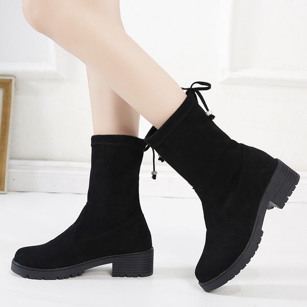 

new women boots fashion snow boots female comfortable warm and non-slip flat with women shoes tide chaussures femme y11-77, Black