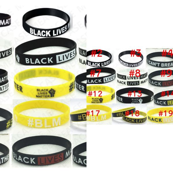 

matter wristband black letters print lives silicone bracelet i can't breathe wristbands rubber bangles bracelets party decors d71071