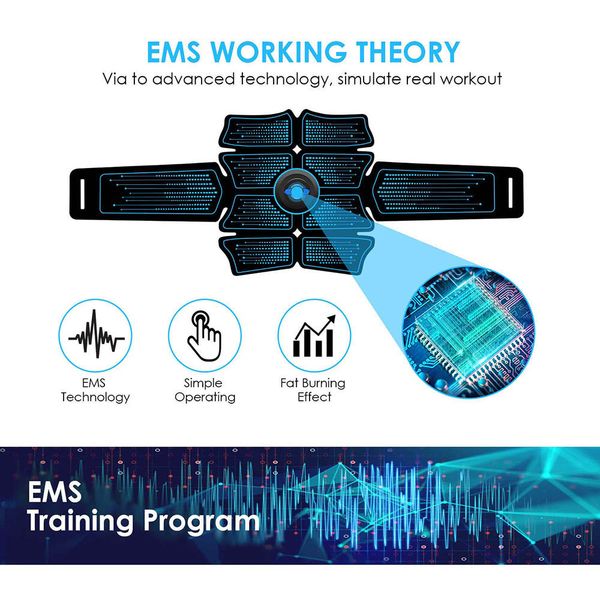 

abdominal muscle stimulator self-training trainer usb connect abs fitness equipment training gear muscles electrostimulator toner massage