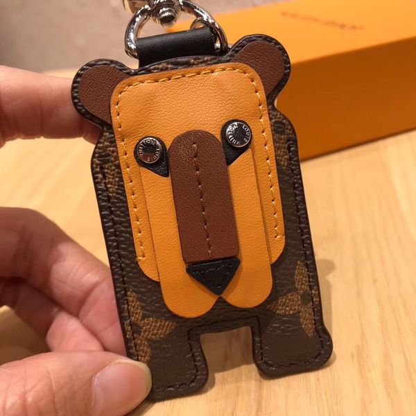 

2020 new business keychain red leather zinc alloy key chain car key ring horseshoe buckle luxury gifts customized with box dust bag lion 137, Silver