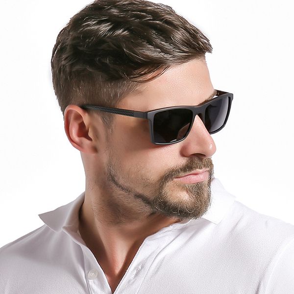 

2020 new classic square sunglasses men polarized sport sun glasses for male driving tr90 frame uv400 retro oculos, White;black