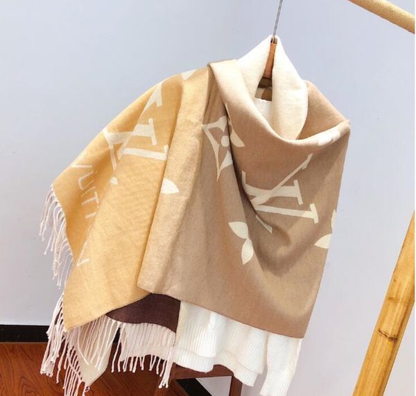 

l̴ouis v̴uitton2019 winter luxury 100% cashmere scarf, classic big-letter scarves for both male and female designers, as a gift, Blue;gray