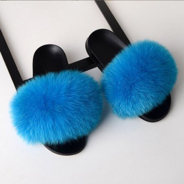 

women summer flat fur slides women home fur slippers lady's lovely cute slides fashion flip flops shoes hot, Black