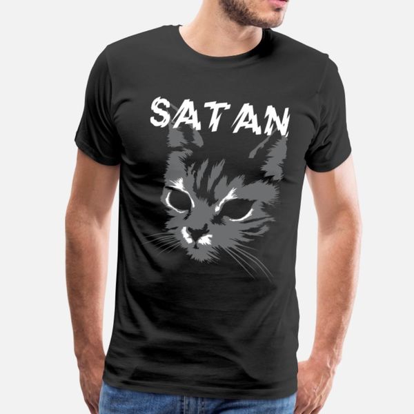 

satan cat t shirt men customize cotton size s-3xl novelty gift comical summer style standard shirt