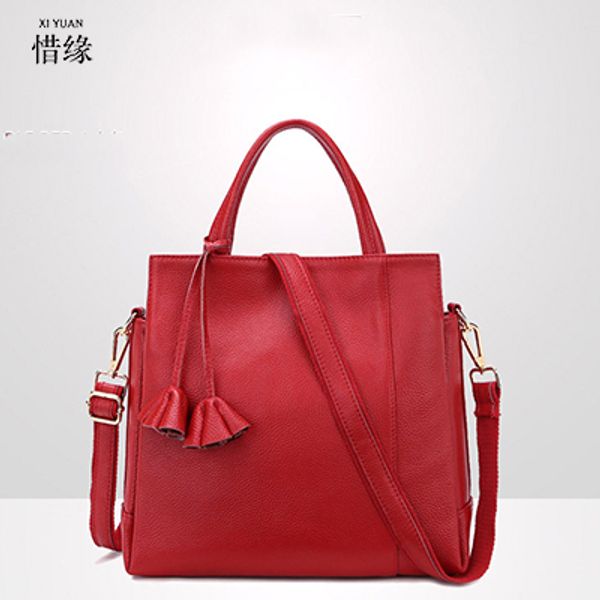 

xiyuan women luxury and fashion ladies black large hand bag first layer of leather fringed female purple messenger shoulder bag