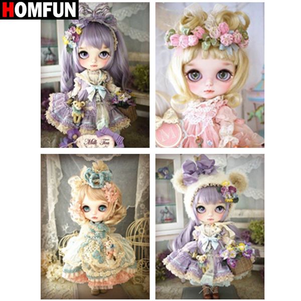 

homfun 5d diamond embroidery needlework kit "cartoon girl scenery" diy diamond painting cross stitch home decoration gift