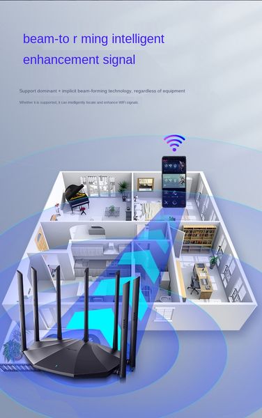 

english interface tenda ac23 ac2100m wireless wifi router support ipv6 home coverage dual band wireless router,app control
