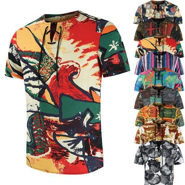 

тис 9colors 3d printed лето мужского tshirts цветочных o шея с коротким рукавом с поясом тонкого лето, White;black