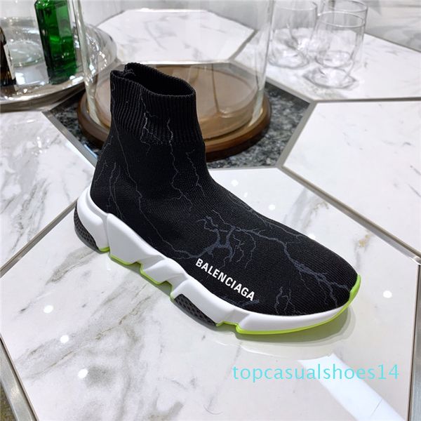 

2020 speed trainer runner designer shoes socks low hight black green oreo red flat casual shoes sneakers with box dust bag2 t14