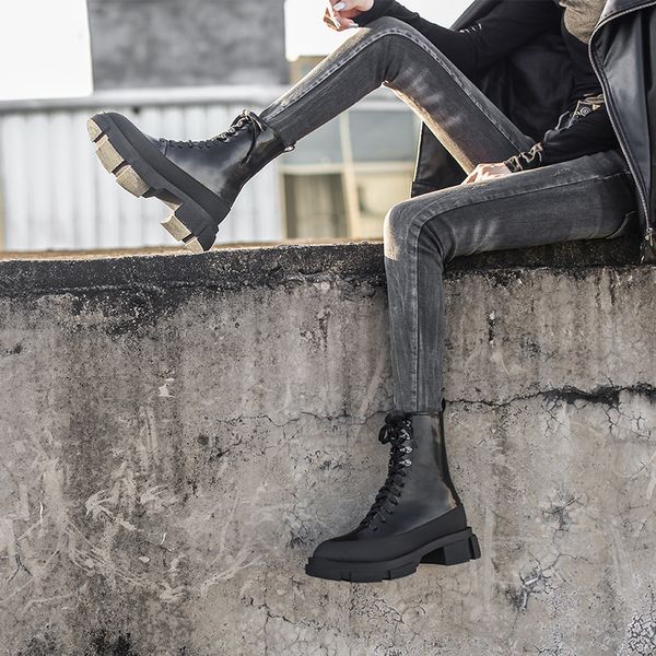 

med heel boots bling bling mid-calf booties women boots-women women's rubber shoes rain lace up luxury designer round toe low 20, Black