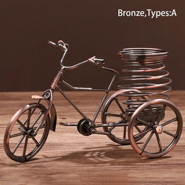 

storage pen holder desk organizer tricycle shape home decor office ornament iron