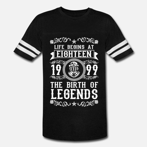

1999 18 years legends 2017 t shirt men designs short sleeve round neck outfit loose fashion spring formal shirt