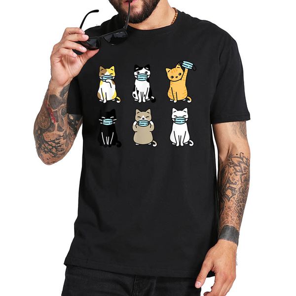 

cute pet cats lovers gift quarantine t shirt cat mom tshirt 100% cotton soft comfort short sleeve premium camisetas