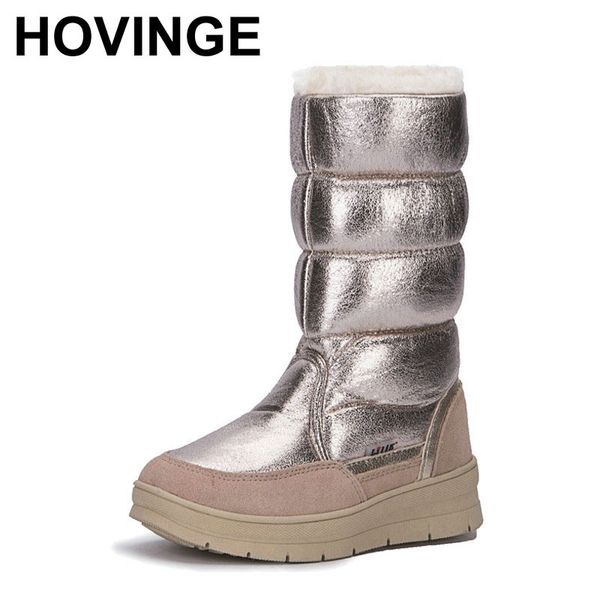 

hovinge women boots winter shoes platform snow boots woman plush warm female high plus size ladies shoes, Black