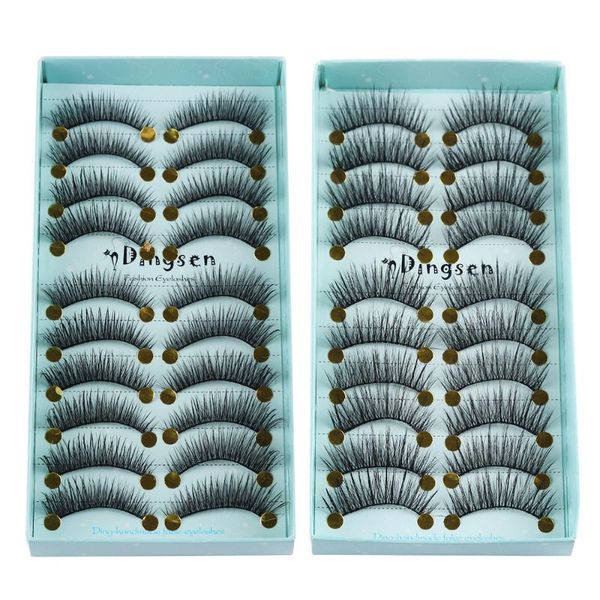 

10 pairs 3d fluffy soft full strip eye lashes wispy false eyelashes natural long eye lashes extension makeup tools handmade