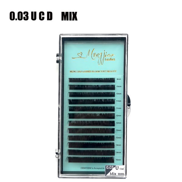 

0.03 eyelash extension mix length eyelashes for building natural long eye lashes natural lashes u d c curl wholesale price