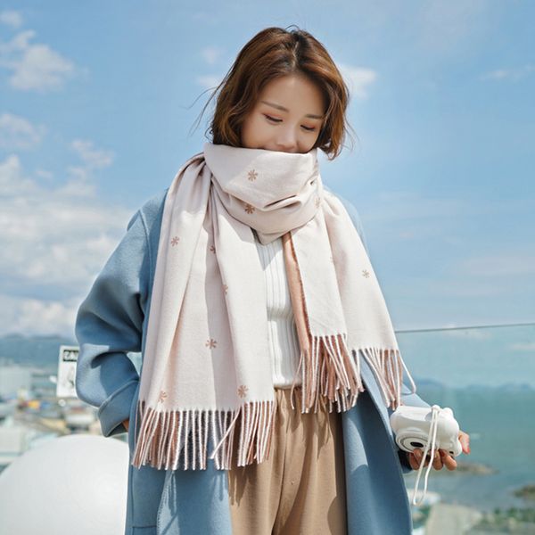 

scarves bisuni 2021 girls autumn and winter scarf shawl, Blue;gray