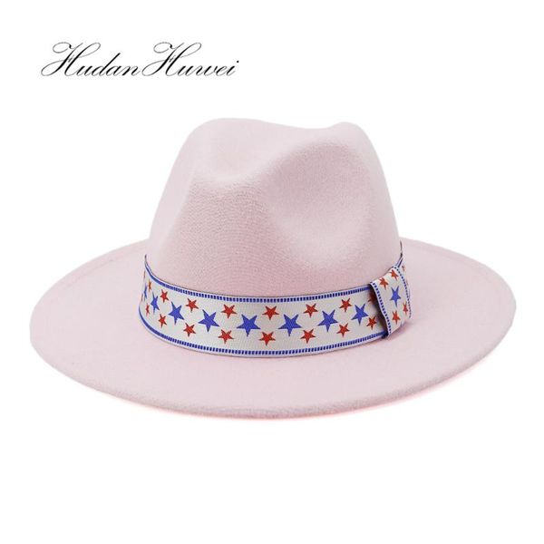 

oversized wide brim woollen felt jazz fedora hats with wide belt buckle elegant men ladies panama trilby caps  xl, Blue;gray