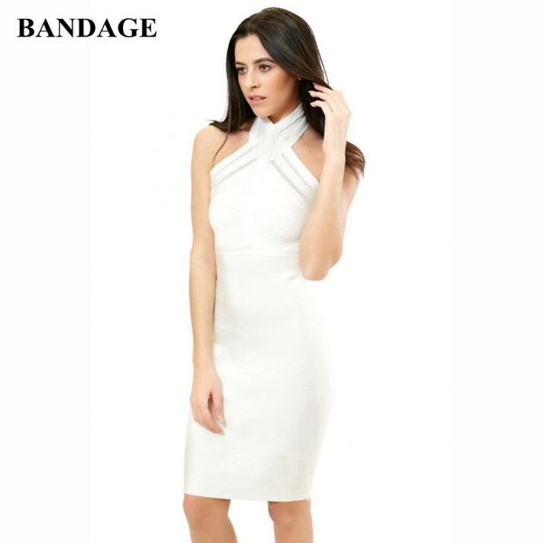 

bandage white halter women bandage dress backless boutiques off shoulder bodycon vestidos evening party club dress, Black;gray