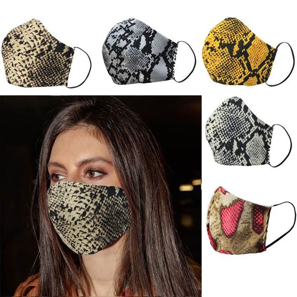

snake camo anti dust face mouth cover pm2.5 mask respirator dustproof washable reusable can put filter piece masks 5 colors