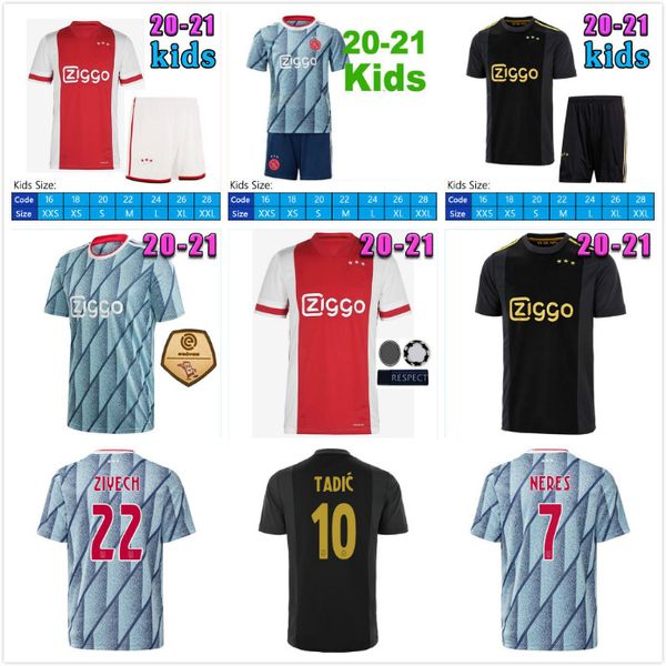 

3xl 4xl 20 21 ajax jersey home away van de beek schone soccer jerseys soccer shirt 2020 2021 tadic dolberg huntelaar ziyec football uniform, Black;yellow