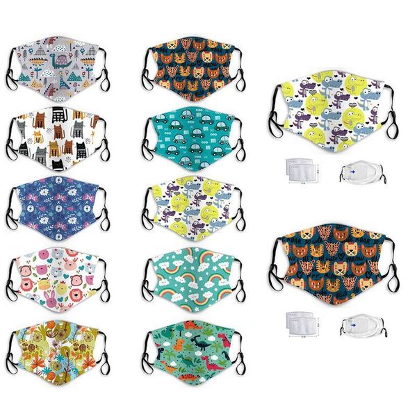 

2 ear type reusable hanging filters haze masks dust cartoon mask students washable anti-fog face pm2.5 kids protection with bde2010 aoeab