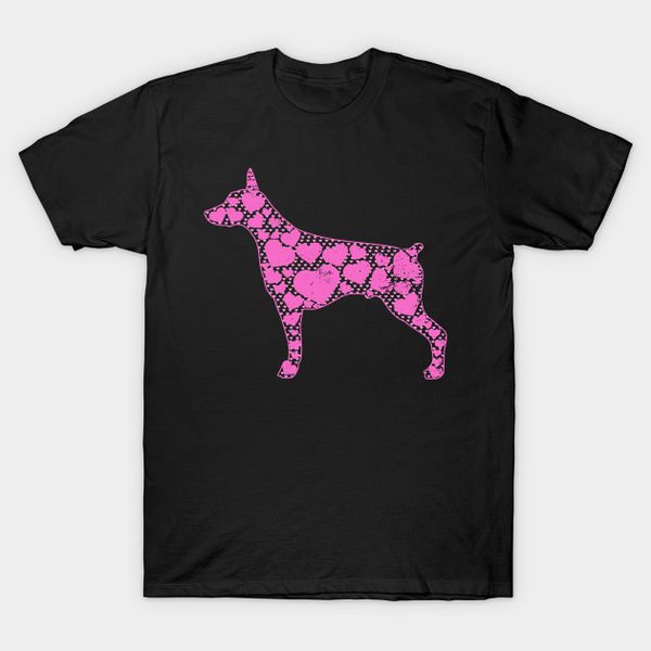 

men t-shirt doberman pinscher tshirt silhouette filled hearts gift by gawkclothing tshirt women t shirt men cotton tees harajuku