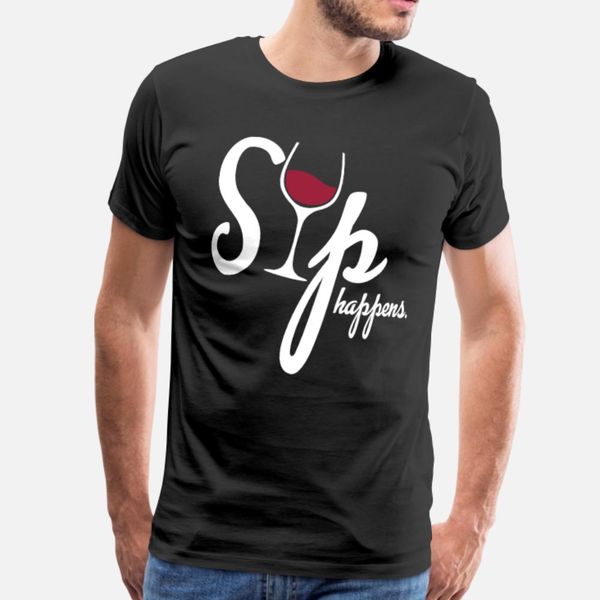 

sip happens wine glass typography design t shirt men customize tee shirt round collar original loose new style spring pictures shirt