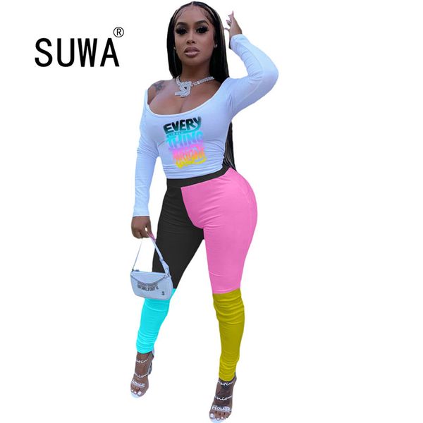 

women's tracksuits women spandex lounge wear matching sets 2pcs crop pants suit ladies tracksuit 2 piece set autumn casual streetwear c, Gray