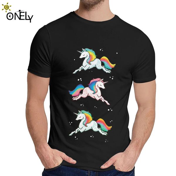

soft rainbow unicorns t-shirt for man graphic print amazing o-neck camiseta
