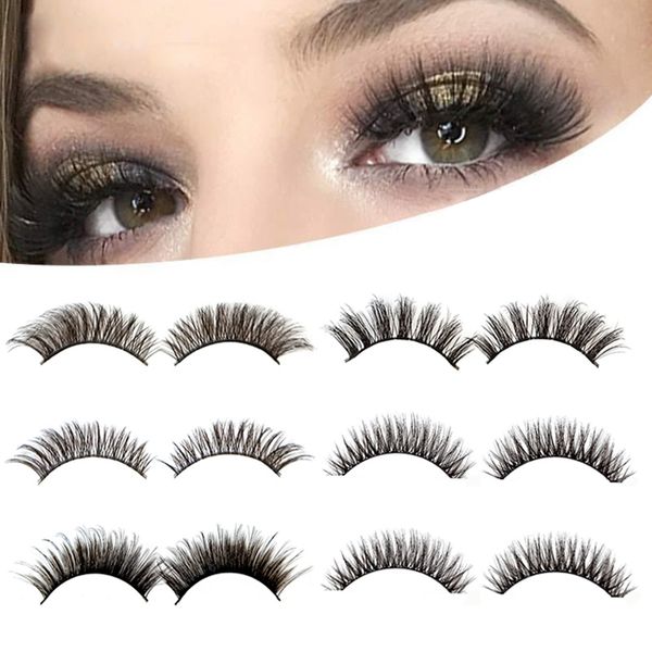 

5 pairs 3d faux mink hair fake lashes eyelash extension tools for eyes beauty natural false eyelashes fluffy wispy thick lashes