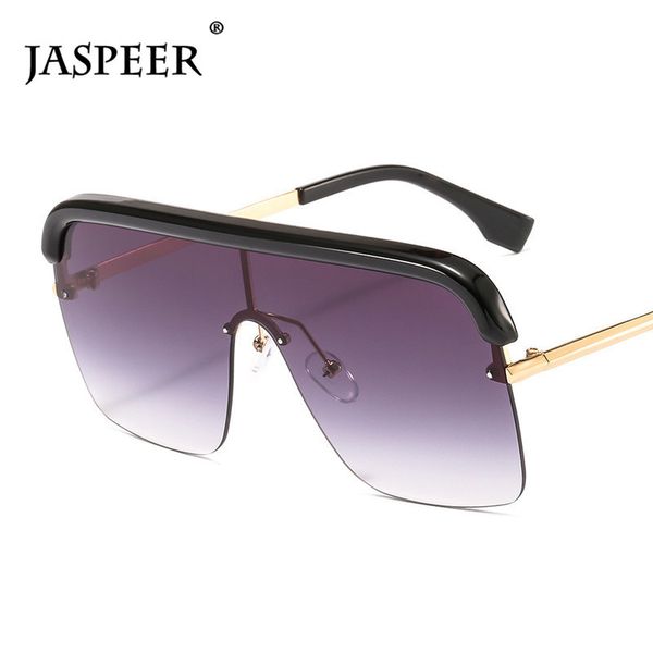 

jaspeer one piece oversized sunglasses men women brand designer goggle sunglasses vintage fashion punk eyewear uv400, White;black