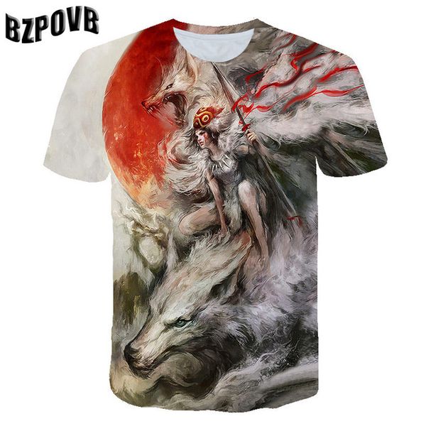 

o-collar wolf animal male 3d print shirts aesthetic kawaii comics men clothing
