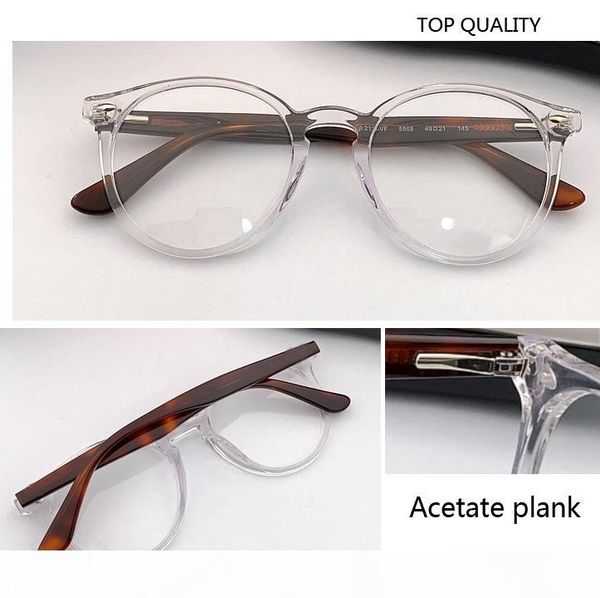 

2020 brand designer round glasses men women's cool frame plank eyewear vintage female optics eyeglasses clear lens retro circle spectac, Black