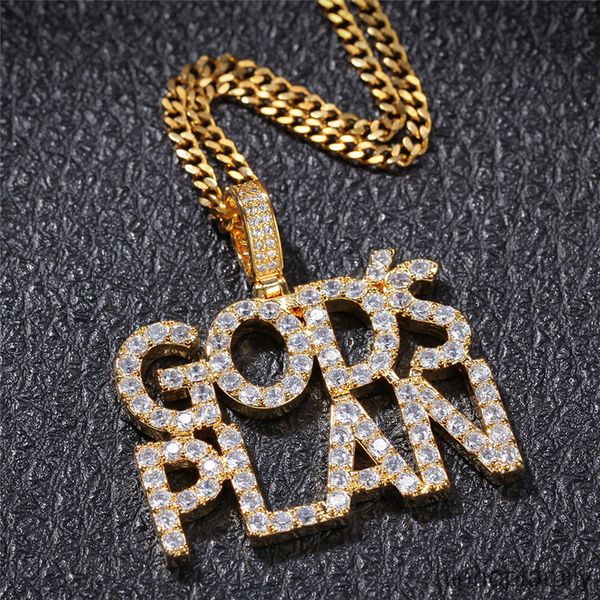

боги план письмо подвесков мужского letters ожерелье iced out алмазного золото hiphop ювелирных изделия hip hop рэпер кулон ожерелье, Silver