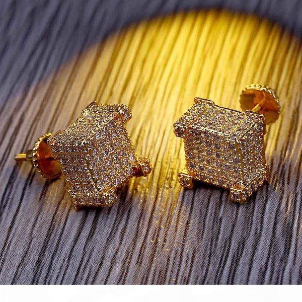 

hip hop mens earrings hip hop luxury exaggerated earrings diamond stud earrings gold plated jewelry, Golden;silver