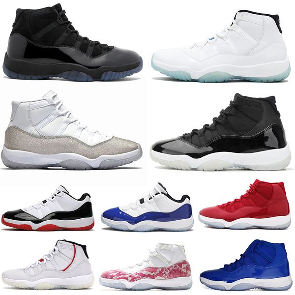 

2021 new low white bred jumpman 11s womens mens basketball shoes 25th anniversary trainers sports sneakers size us 13