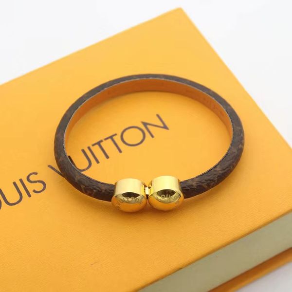 

luxury bracelet round genuine leather bracelets with gold round buckle women bracelet print pulseira brand fashion jewelry with box, Golden;silver