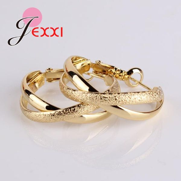 

hoop & huggie summer fashion collections for women big round earrings crossed personality unique design drop, Golden;silver