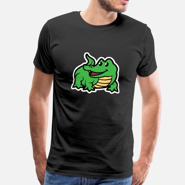 

green crocodile cartoon island cartoon animals t shirt men custom short sleeve size s-3xl cool famous fashion summer style cool shirt