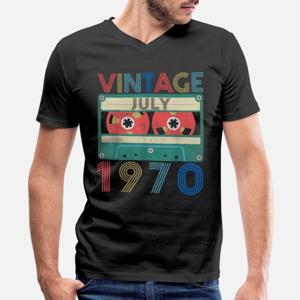

retro vintage july 1970 birthday t shirt men character cotton round neck clothes famous funny summer style leisure shirt