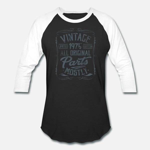 

birthday born in 1975 t shirt men personalized tee shirt o-neck formal graphic comical spring autumn slim shirt, White;black