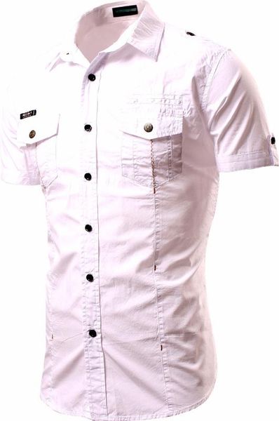 

men's casual shirt us size big xxxl blouse summer shirt short sleeve c111, White;black